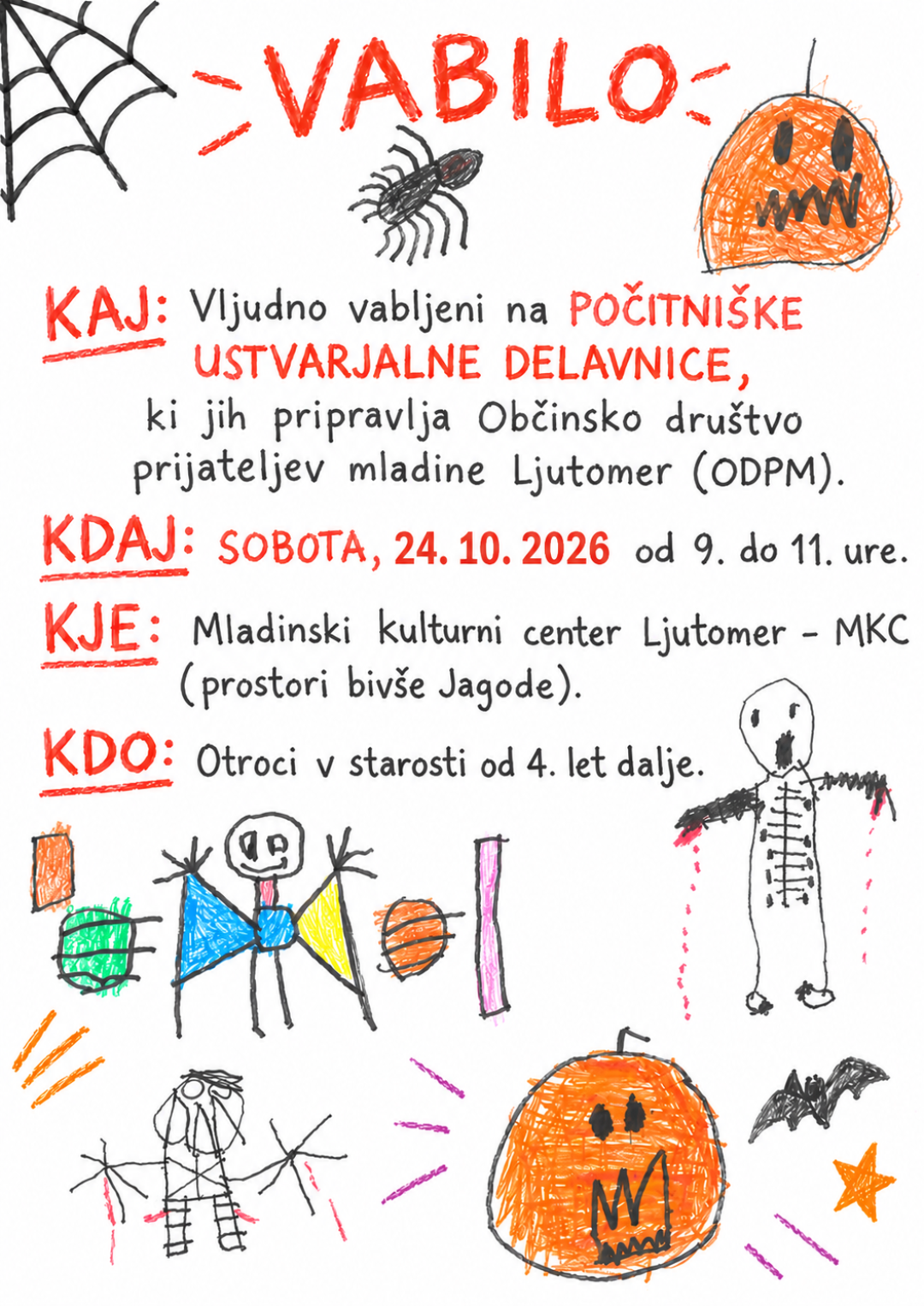 Vabilo na ustvarjalne delavnice 1